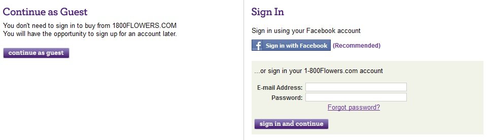 1800flowers_guestreg 1-800-Flowers guest checkout example