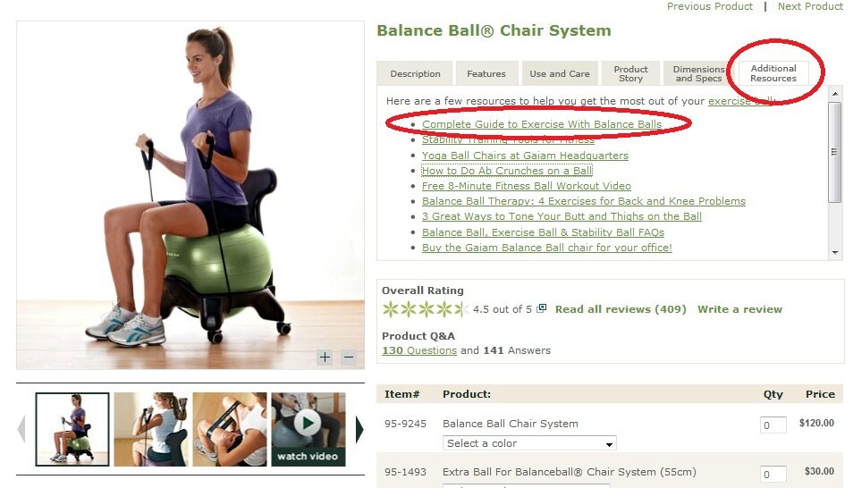 gaiam_balanceball Product content example from Gaiam