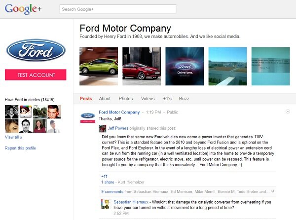 googleplus_ford_testpage Test Google+ brand page for Ford