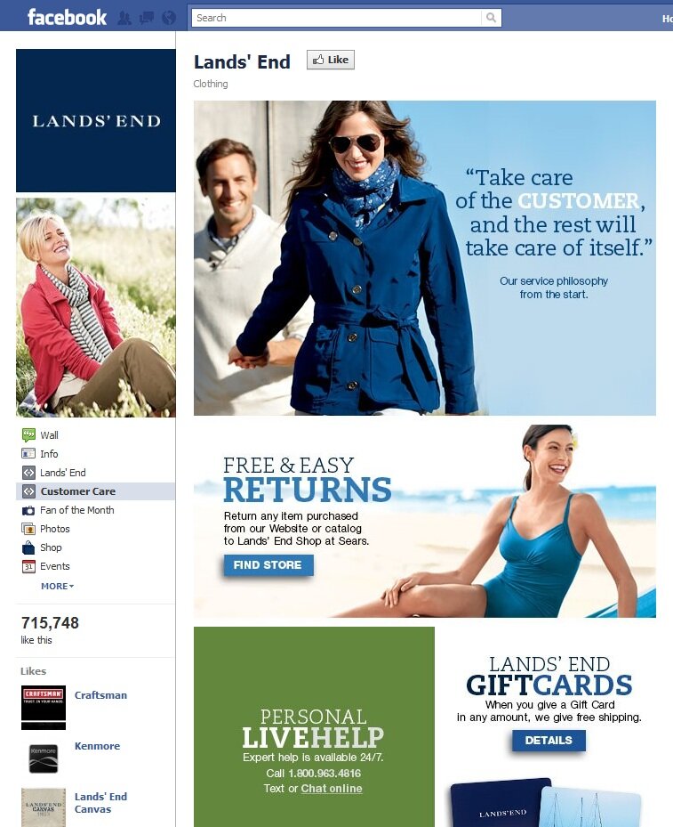 landsend_livechat_fb Land's End example of live chat link on Facebook