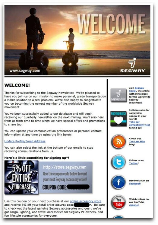 segway_welcomeemail Segway welcome email example