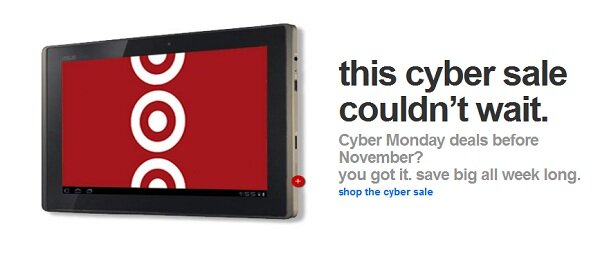 target_cybersale_earlyholiday Example of early pre-holiday promotion from Target