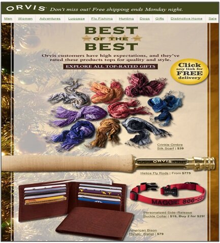 survey-orvis-toprated Holiday example from Orvis