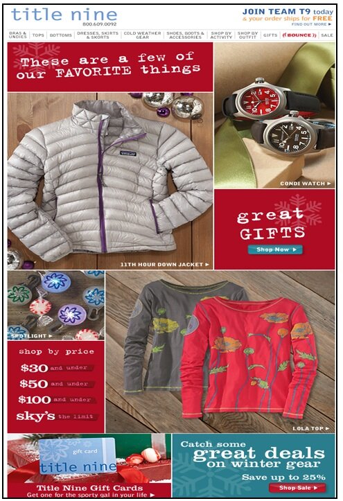 t9_giftguide Holiday gift guide example from Title Nine