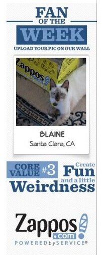 zappos_fb_fan_of_the_week Closeup of Zappos.com "fan of the week" Facebook promotion