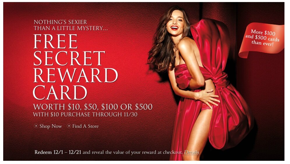 vs_secret Holiday offer example from Victoria's Secret