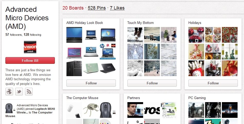 pinterest_amd Example of a brand using Pinterest - AMD