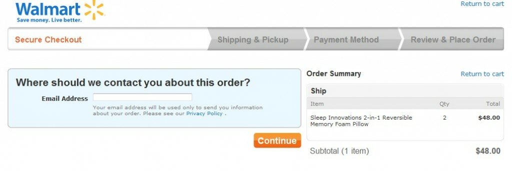 email_collection_walmart Email collection example from Walmart