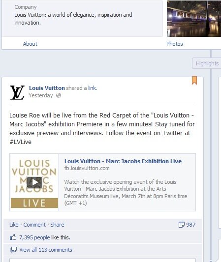 fbpages_louisvuitton Example of new Facebook page from Louis Vuitton