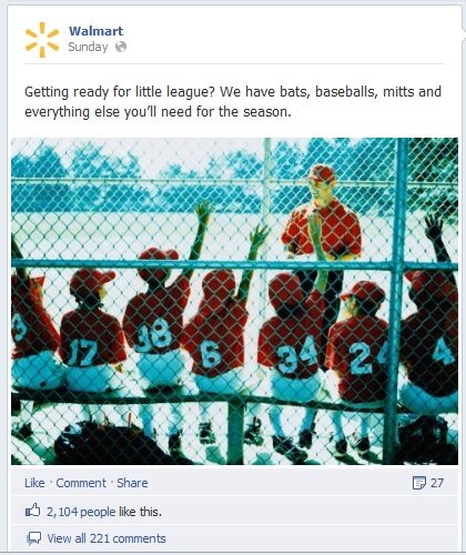 fbpages_walmart_image Example of new Facebook page from Walmart