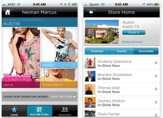solomo_neimanmarcus Localized mobile content example from Neiman Marcus
