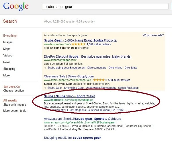 sc_scuba3 Content linking example from Sport Chalet