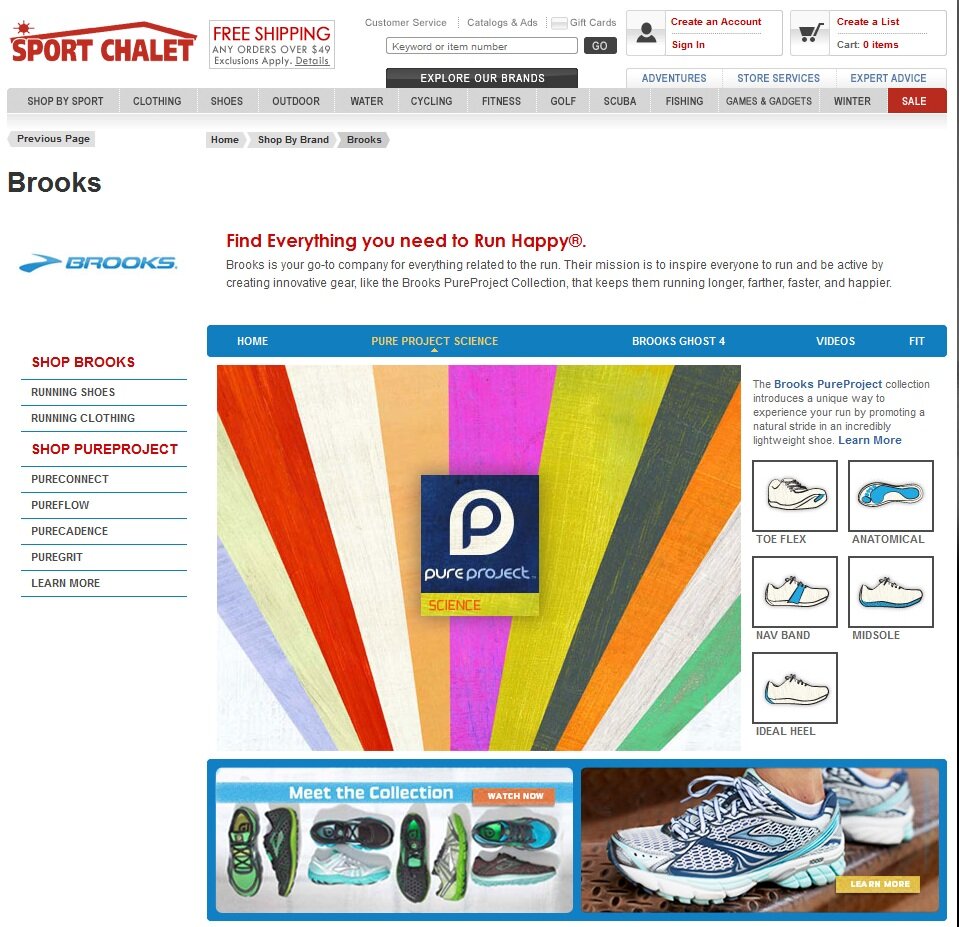 chalet_brooks_brandpage Brand content example from Sport Chalet