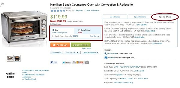 inventory_sears_prodpage In-store pickup example from Sears