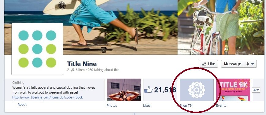 t9_facebook_shoplogo Facebook shopping example from Title Nine