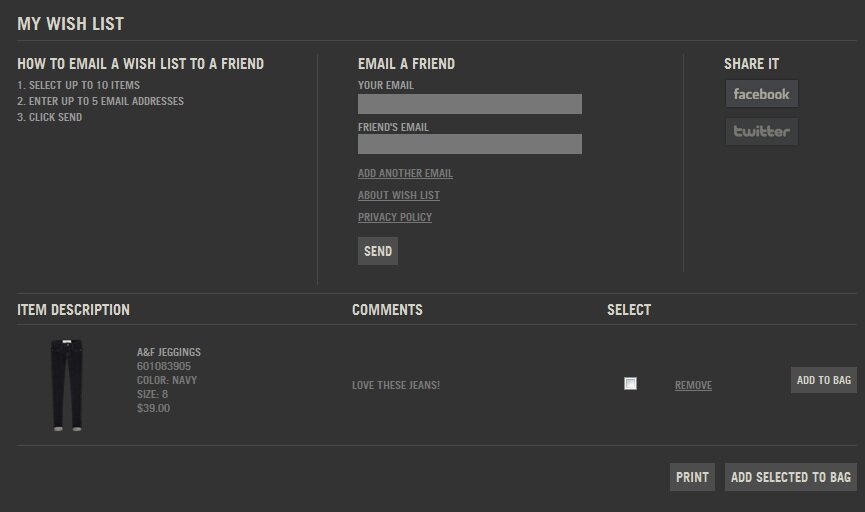 research_wishlist Wish list example from Abercrombine & Fitch