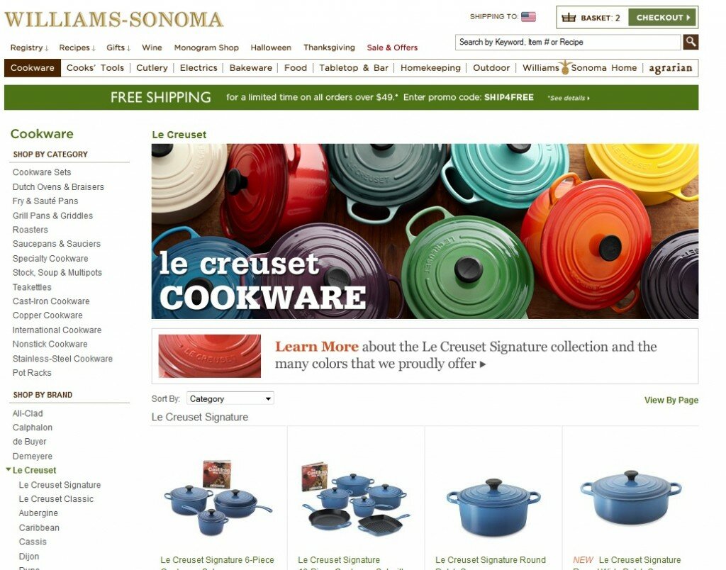 lp_lecreuset2 Landing page example from Williams-Sonoma