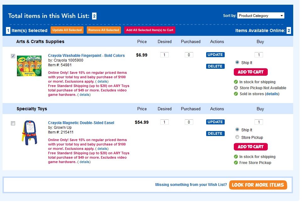 wishlist_toysrus Wish list example from Toys R Us