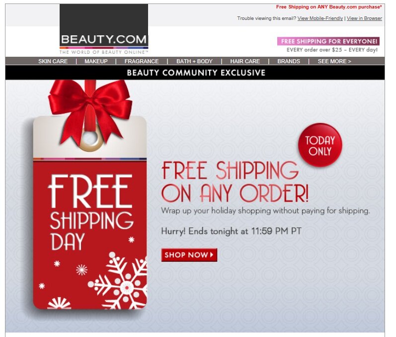 beauty_freeship Shipping example from beauty.com