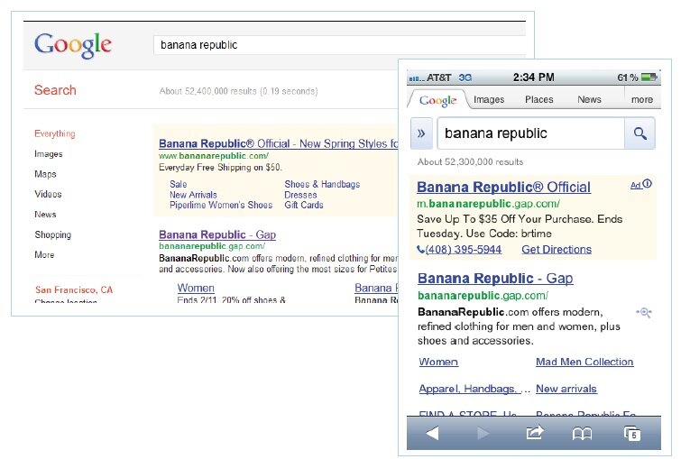 br_mobile_desktop Banana Republic paid search examples