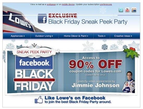 cybermonday_social_lowes Holiday example from Lowe's