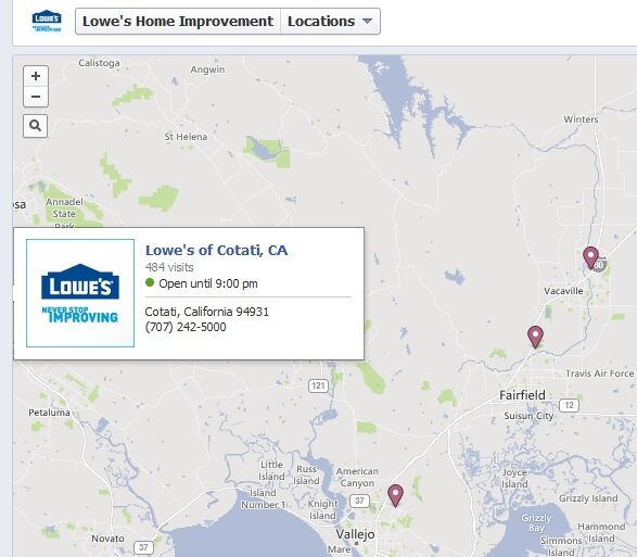 lowes_locator Social media example from Lowe's