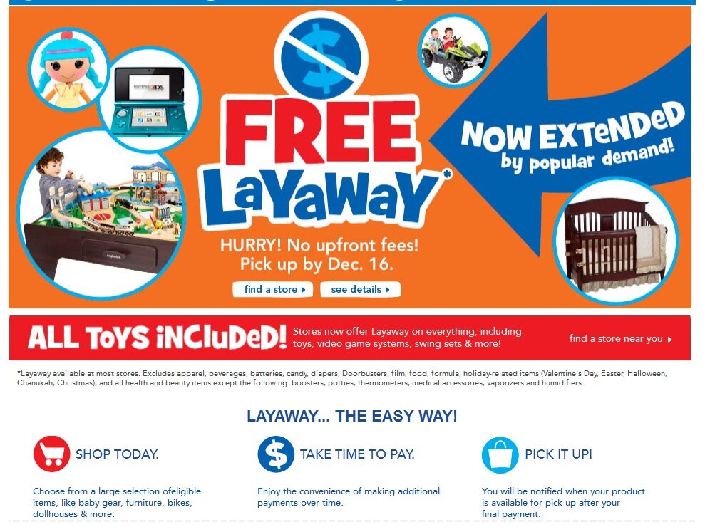 toysrus_layaway Layaway page example from Toys R Us