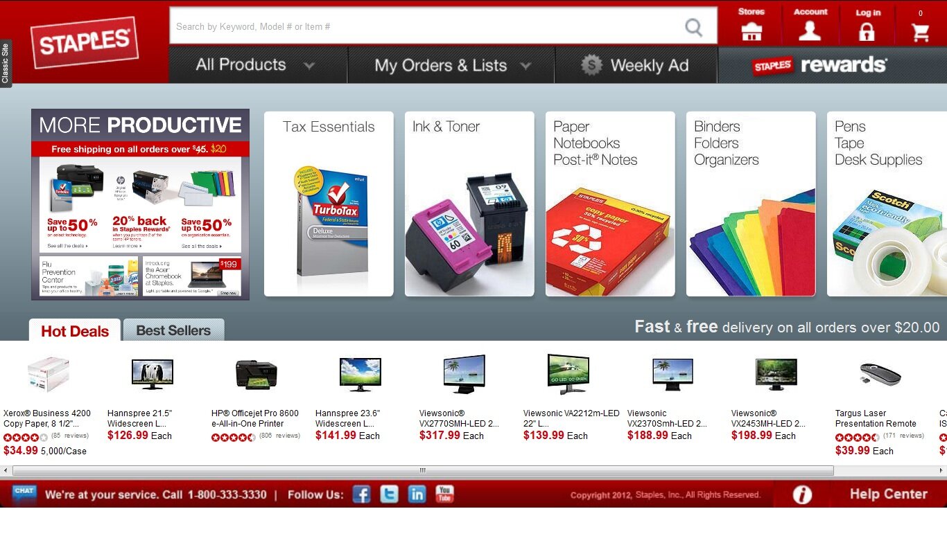 Tablet example from Staples