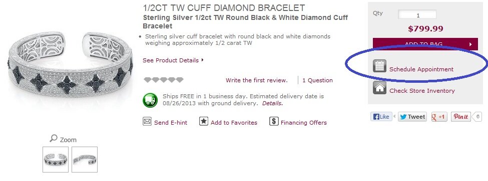Customer service example from Helzberg