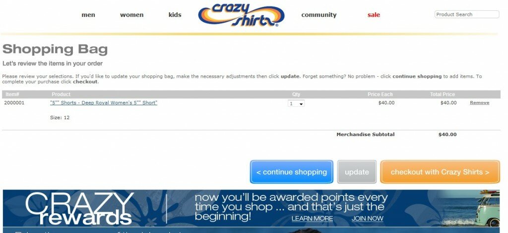 Loyalty club promotion example from Crazy Shirts
